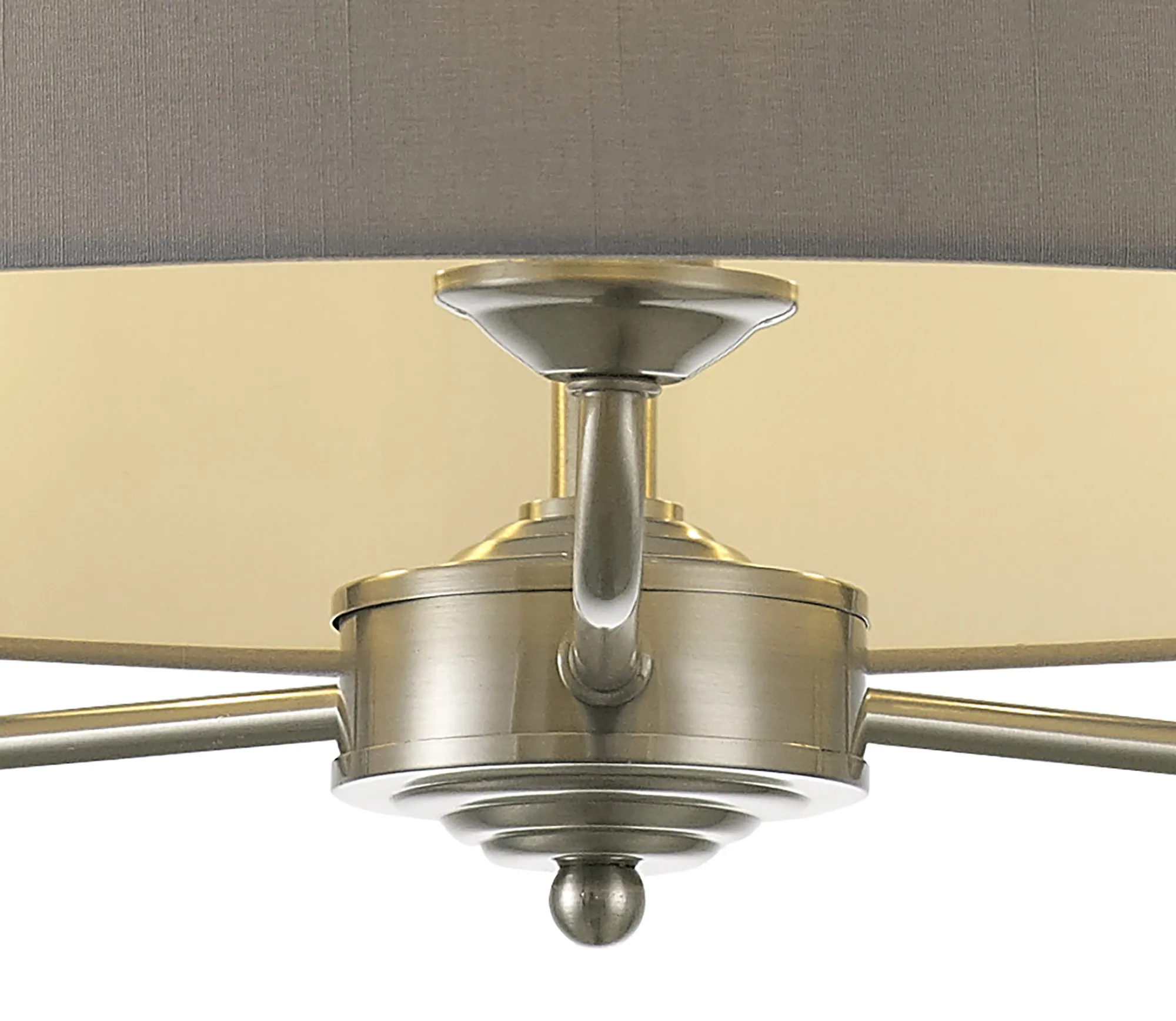 Banyan 50cm 3 Light Pendant Satin Nickel, Grey DK0074  Deco Banyan SN GR